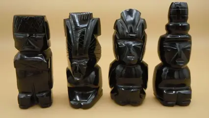 Obsidiaan Azteekse idolen - 11×0×0 cm - 800 g - (4)