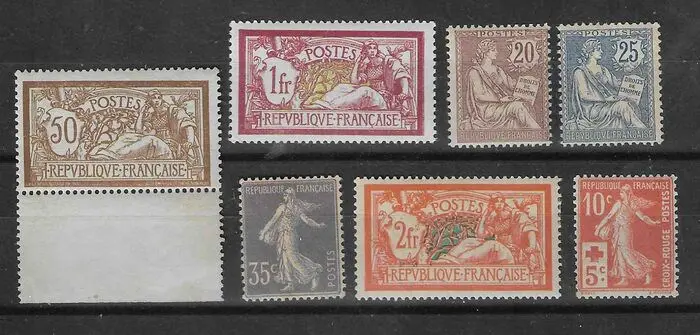 Frankrijk - Lovely set of semi-modern stamps - Yvert n°120, 121, 126, 127, 136, 145, 147