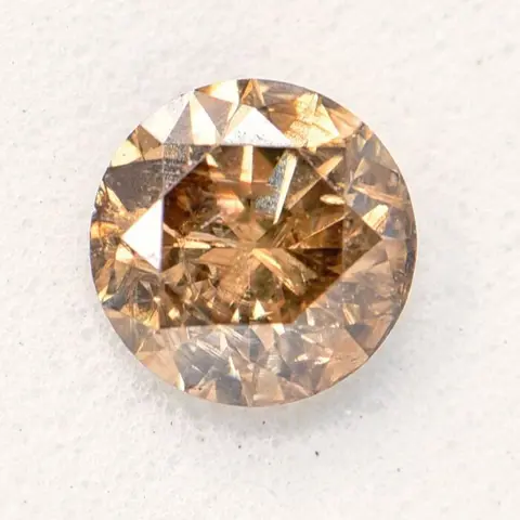 1 pcs Diamant - 0.73 ct - Rond - Natural Fancy Deep Orange