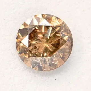 1 pcs Diamant - 0.73 ct - Rond - Natural Fancy Deep Orange