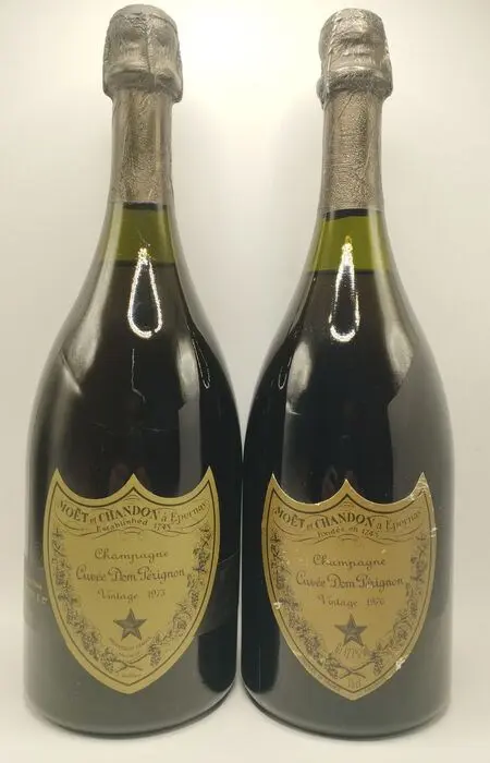 1973 &amp; 1976 Dom Perignon - Champagne Brut - 2 Flessen