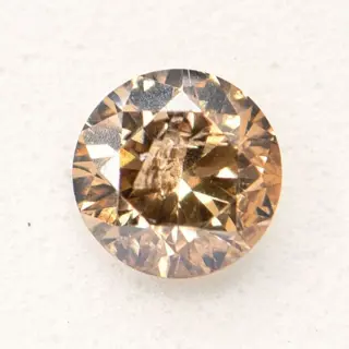 1 pcs Diamant - 0.65 ct - Rond - Natural Fancy Yellowish