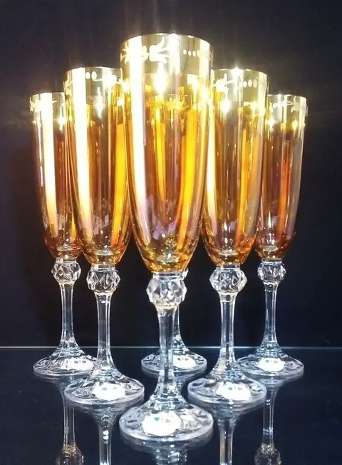 F.lli Fumo cristalleria - Champagneglazen (6) - .999 (24