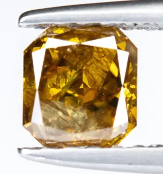 Diamant - 0.50 ct - Natural Fancy Intense Yellowish