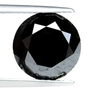 Diamant - 4.24 ct - Fancy Black treated colour - *NO