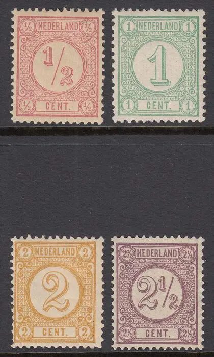 Nederland 1876 - Drukwerkzegels (oude druk) - NVPH 30/33