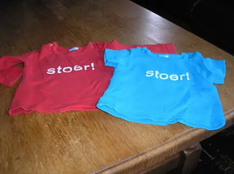 Lief -stoer,t shirt - 62 blauw / 50 - 56 rood 