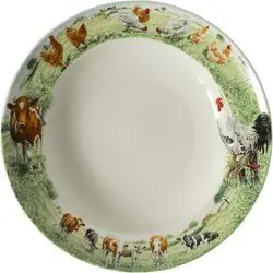 Diepe borden Koe - Kip Wiebes Farm servies