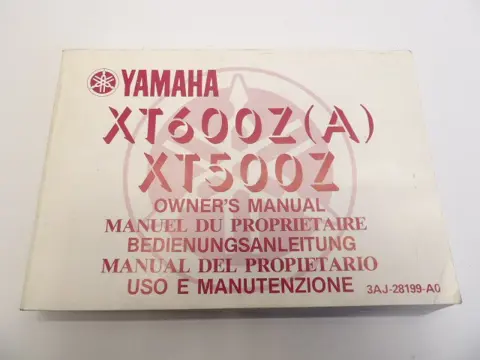 INSTRUCTIEBOEKJE Yamaha XT 1980 - 2010