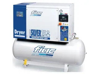 Fiac New Silver D 7.5 / 300 Silent 5.5 kW 720 L / min 10 bar Elektrische Schroefcompressor met ketel