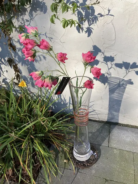 ZIJDEBLOEMEN 77 CM CAMPANULLA DARK PINK NIEUW