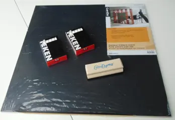 KRIJTBORD HOUT 40x40 cm KRIJTJES BORSTEL NIEUW