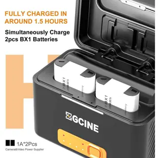ZGCINE Sony BX1 Oplaadcase w/ 2X BX1 Battery