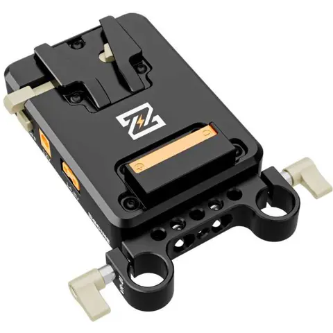 ZGCINE V-Mount Plate/Charger On 15mm Rod Mount (VM-VP2-K1)