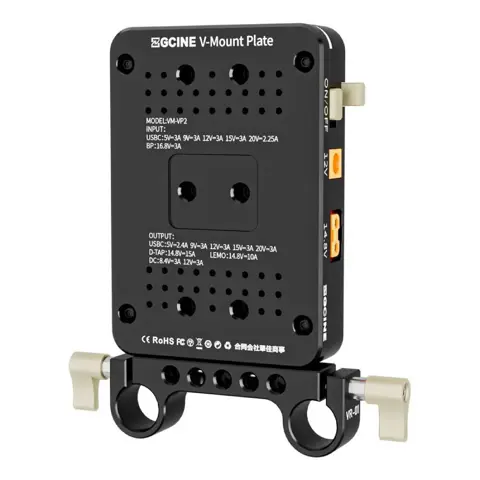 ZGCINE Tiltable V-Mount Plate / Charger On 15mm Rod Mount