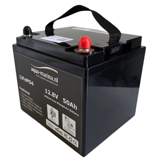 Aqua-Marina.nl LiFePO4 Lithium Accu 12V 50Ah met Bluetooth – Compacte, Lichtgewicht Energieoplossing