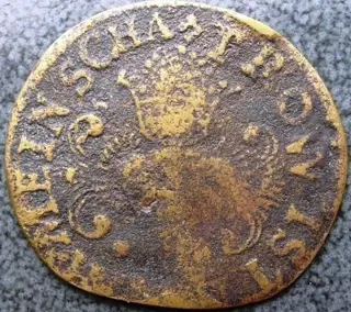 Oude Neurenbergse rekenpenning. - Bodemvondst.