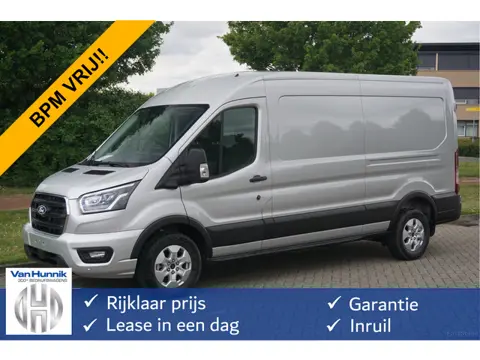 Ford Transit 350L L3H2 Limited AUT-8 165PK BPM VRIJ Navi, Adap. Cruise, 360° Cam, Trekhaak, Xenon!! 