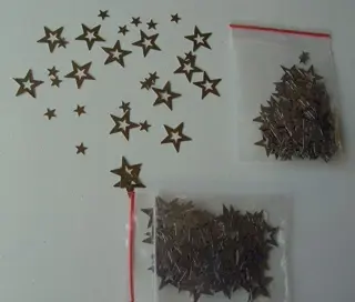 STROOI STERREN METAAL Zilverkleurig 10 zakjes NIEUW