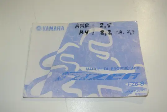 INSTRUCTIEBOEKJE Yamaha FZ6 2008 - 2009