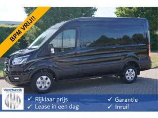 Ford Transit 350M L2H2 Limited AUT-8 165PK BPM VRIJ Navi, Adap. Cruise, 360° Cam, Trekhaak, Xenon!! 