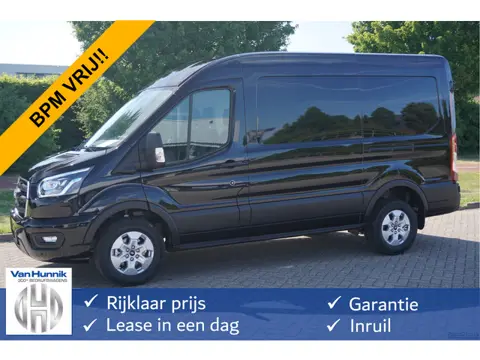 Ford Transit 350M L2H2 Limited AUT-8 165PK BPM VRIJ Navi, Adap. Cruise, 360° Cam, Trekhaak, Xenon!! 