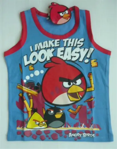 Angry Birds T-Shirt - maat 104 blauw / rood * nieuw