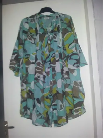 Nieuw Groene blouse korte mouw met print maat; XXL