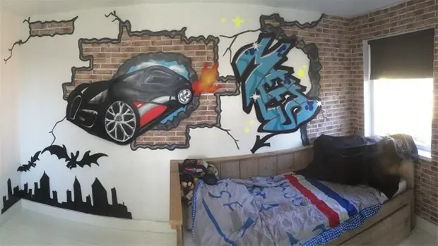 Graffiti, graffiti muurschilderingen, graffiti kinderkamer