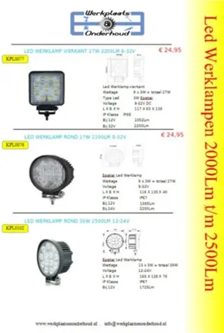 Led werklampen en lichtbalken