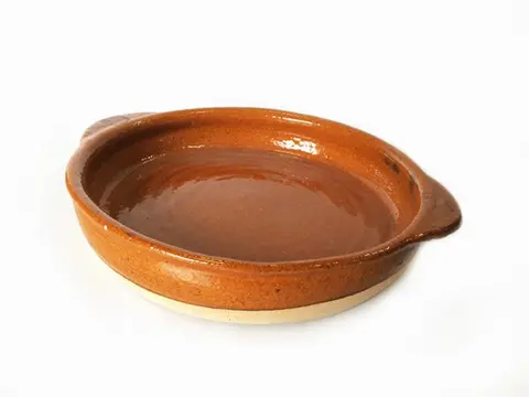 Handgemaakte ovenschaal van aardewerk Ø30cm