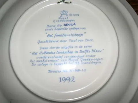 Setje 3x Delfs blauwe borden