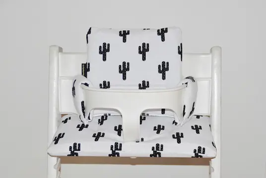Kussens voor stokke tripp trapp kinderstoel Cactus zwart wit