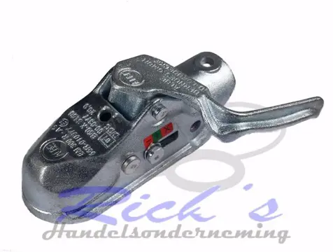 Kogelkoppeling met zij hendel voor geremde aanhangwagen