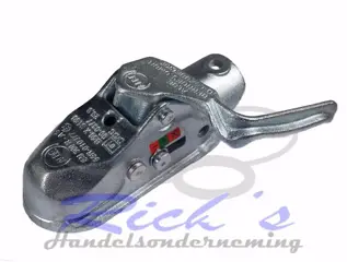 Kogelkoppeling met zij hendel voor geremde aanhangwagen