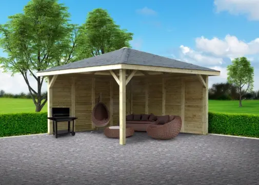 Kiosk-Pavilion (S7774)- geïmpregneerd: 4372 x 4372mm