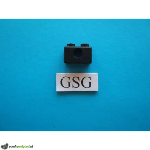 Steen met gat 1x2 (2) zwart nr. 16291