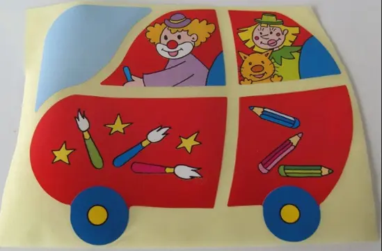 CLOWNEN IN AUTO GROTE STIKKERVELLEN 800 STUKS