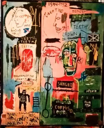 Basquiat "" Printpainting '' 50 x 60 cm doek op spieraam
