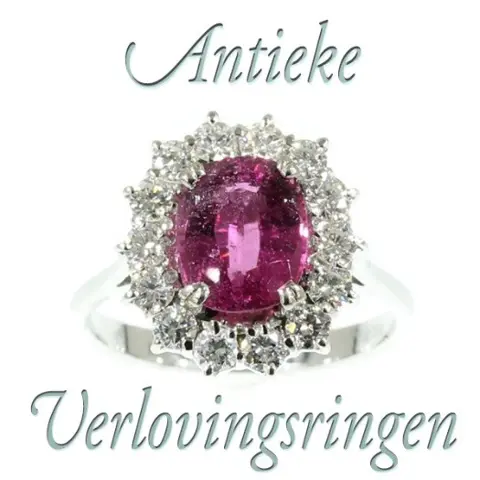 Oogverblindende antieke diamanten verlovingsring.