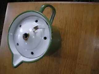 Emaille melkkoker groen / wi