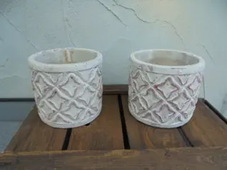 BLOEMPOT ROMANTIEK TERRA WITH H 12,5 cm NIEUW  Mooie bloempot model romantiek In terra with old look