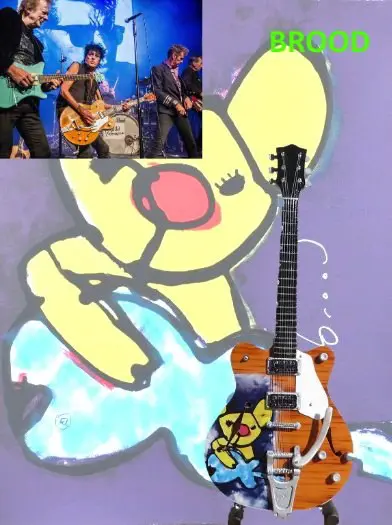 Miniatuur gitaar David Hollestelle Wild Romance Herman Brood