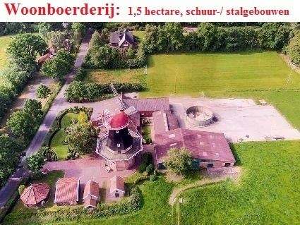 Woonboerderij, 1,5 hectare, schuren, stalgebouwen