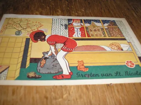 Ansichtkaart, Sint en Piet - 1947