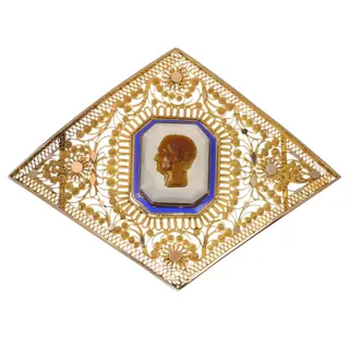 Rare French Canetille Brooch, Circa 1830  A Monument to Early 19th-Century Grace
