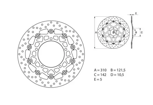 REMSCHIJF VOOR Suzuki DL 650 V STROM 2003 - 2011 / 2014 -