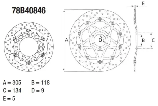 REMSCHIJF VOOR BMW K 1100 LT 1991 - 1999