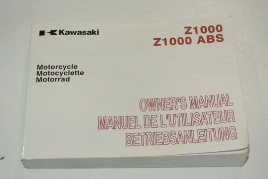 INSTRUCTIEBOEKJE Kawasaki Z 1000 2010 - 2013