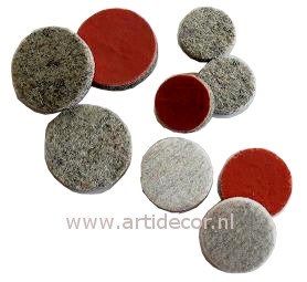 Vilt schijf 5mm met lijmlaag